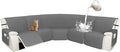Arfntevss Recliner Sectional Couch Covers 1OO% Waterproof L Shape Sofa Cover for Reclining L Shaped Sectional Slipcover Set Dog Washable Corner Non Slip Furniture Protector (XL 5 Seater, Dark Gray)