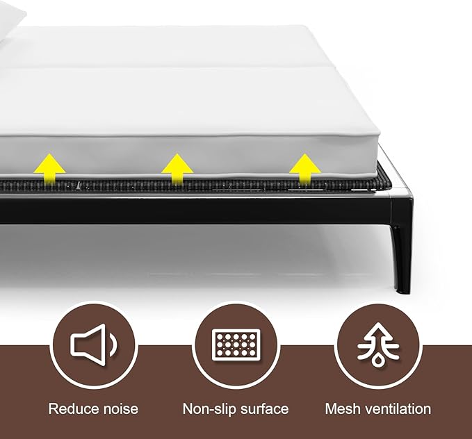 Light and Thin Bunkie Board, Folding Spring Box,King Size 57.5x80'', Large Double Bed 10MM, Bed Support Flat Noodles,Light and Thin, Breathable, Noise Minimizing