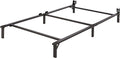 Amazon Basics Metal Twin Size Bed Frame, 6-Leg Base for Box Spring and Mattress Support, Tool-Free Easy Assembly, Black