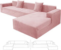 ZNSAYOTX 2026 Soft Velvet Sectional Couch Covers, Luxury Plush Slipcovers with Elastic Bottom for L Shape Sectional Sofa, 2 Pcs Pet Friendly Protector (3 Seat Couch + 3 Seat Chaise, Rose)