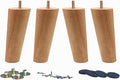WEICHUAN Solid Rubber Wood Replacement Sofa Couch Chair Ottoman Loveseat Coffee Table Cabinet Furniture Wood Legs(6" Slant Set of 4)