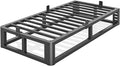 Firpeesy Metal Heavy Duty 12 inch Twin XL Bed Frame with Rounded Corner and Headboard Hole Mattress Retainers 3500 LBS No Box Spring Needed Platform Noise Free Easy Assembly