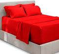 Hearth & Harbor Extra Deep Pocket Sheets - Fits Mattress 18-24 Inches Deep - Extra Deep Pocket Split King Size Sets - 7 Piece Split King Size - Cherry Red