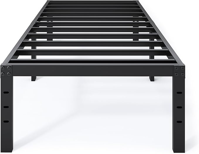 Twin XL Bed Frames - 18 in Sturdy Platform Bed Frame Twin XL, Heavy Duty Metal Bed Frame No Box Spring Needed, Quick & Easy Assembly, No Noise, Black