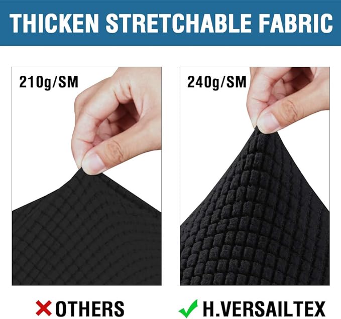 H.VERSAILTEX Stretch Sofa Covers for Cushion Couch Covers for Living Furniture Slipcovers (Base Cover Plus Seat Cushion Covers) Feature Upgraded Thicker Jacquard Fabric