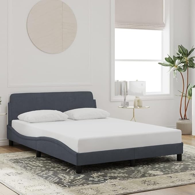 Light Gray Velvet Bed Frame with Storage, Modern Single Size Upholstered Platform for Small Spaces Dark Gray, 55.9 x 81.9 x 29.3 in