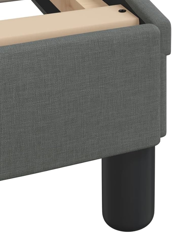 Bed Frame Dark Grey Polyester Queen Decorative Inlays Bed Frame Bed for Hotel Bedroom