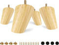 FoDau770 Rubber Wood Furniture Legs 3 Inches, Slant Tapered Wood Feet Mid Century Sofa Legs Set of 8, 5/16" UNC Furniture Feet Replacement Parts for Cabinet Couch Dresser Chair Ottoman Table