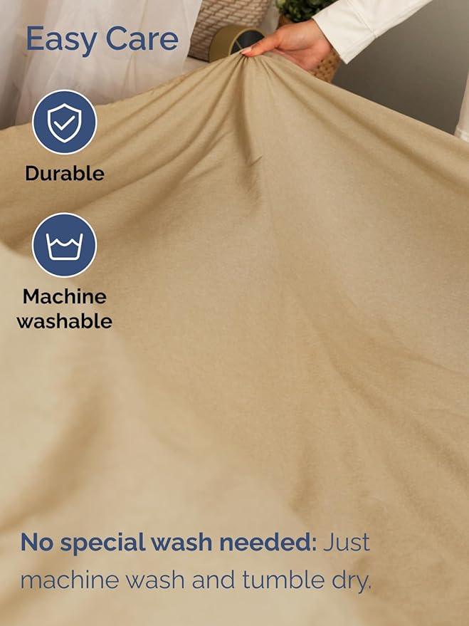 Extra Deep King Sheet Set - 6 Piece Breathable and Cooling Sheets - Hotel Luxury Bedding for Women, Men, Kids & Teens - Easy & Secure Fit - Soft and Wrinkle Free - Extra Deep Pockets - Heathered Tan