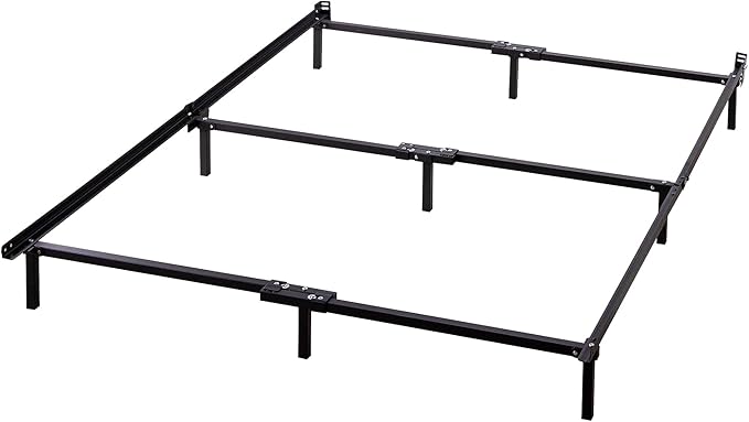 Zinus Michelle Compack 9-Leg Support Bed Frame, for Box Spring and Mattress Set, King, Black (AZ-SBF-07K)