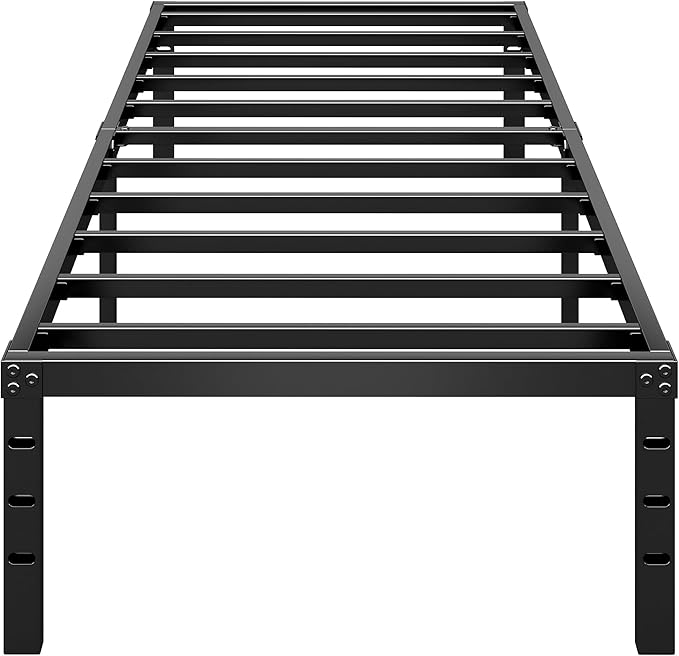 Metal Platform Bed Frame 12 Inch Tall,No Box Spring Needed,Twin Size Bed with Heavy Duty Strong Support Slats,Easy to Assemble,Black