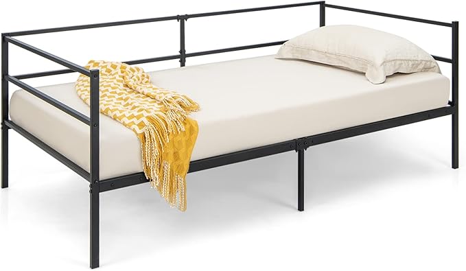 Giantex Metal Twin Daybed Frame, Day Bed w/Heavy-Duty 16 Slats Support & 11" Storage Clearance, Space Saving Sofa Bed for Living Room, Guest Room, Easy Assembly, No Box Spring Need, Black