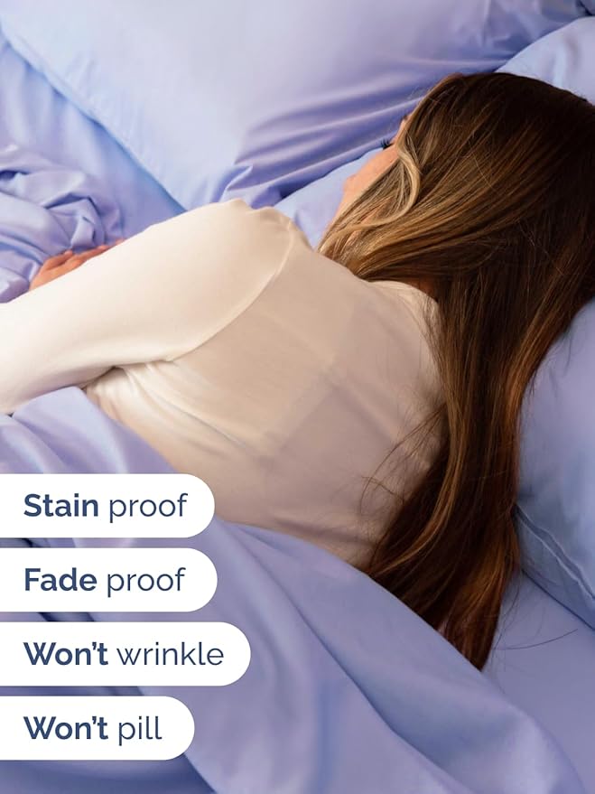 Extra Deep Twin Sheet Set - 4 Piece Breathable and Cooling Sheets - Hotel Luxury Bedding for Women, Men, Kids & Teens - Easy & Secure Fit - Soft, Wrinkle Free and Comfy - Extra Deep Pockets - Lavender