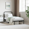 Bed Frame Black Powder-Coated Steel Twin Industrial Bed Frame headboard Bedroom Furniture for Guest Room