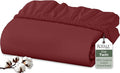 Royale Linens 100% Organic Cotton Fitted Sheet - Percale Weave - Super Soft Deep Pocket Bottom Sheets - Elastic Sheet Twin Size - Twin Fitted Sheets Only - (39"x75"+15", Red)