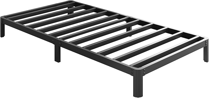 Yicensen 9 Inch Twin Bed Frames with Rounded Corner Legs, Heavy Duty Metal Twin Size Platform Bed Frame No Box Spring Needed, Easy Assembly, Noise Free, Black