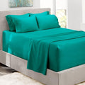 Hearth & Harbor Extra Deep Pocket King Size Sets - Fits Mattress 18-24 Inches Deep - Extra Deep Pocket Sheets - 6 Piece King Size - Teal
