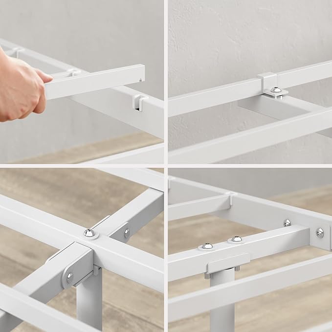 Zinus Florence Metal Platform Bed Frame, Mattress Foundation, No Box Spring Needed, Easy Assembly, White, Twin