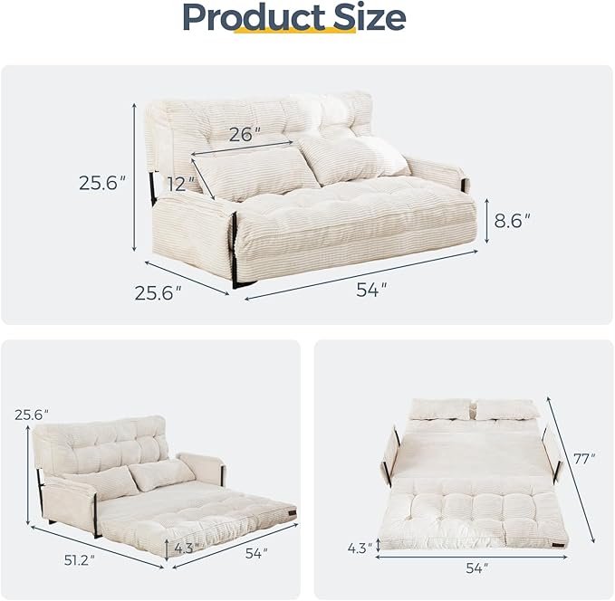 MAXYOYO Adjustable Floor Sofa Couch, Multi-Functional Bean Bag Bed, Loveseat Floor Couch Foldable Lazy Sofa Sleeper Bed for Reading Living Room, Beige