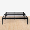 FurnitureR Modern Metal Platform Bed, Full/Twin Size Bed Frame with 14.2" Under-Bed Storage, Sturdy Locking Mechanism, Easy Assembly for Bedroom or Guest Room, Black (Full)