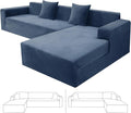 ZNSAYOTX 2026 Soft Velvet Sectional Couch Covers, Luxury Plush Slipcovers with Elastic Bottom for L Shape Sectional Sofa, 2 Pcs Pet Friendly Protector (3 Seat Couch + 2 Seat Chaise, Navy Blue)