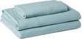 Amazon Basics Twin Bed Sheet, 3-Piece Bedding Set, Double Brushed Microfiber, Ultra Soft, Easy Care, Blue