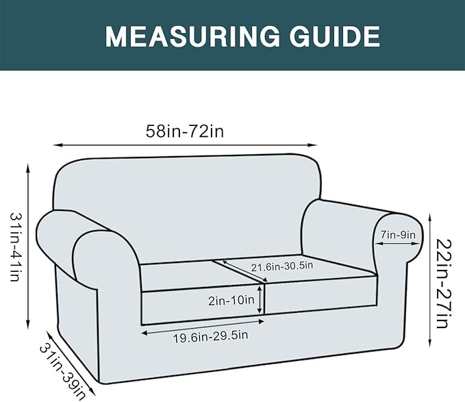 FantasDecor 3 Piece Sofa Covers Velvet for 2 Cushion Couch Stretch Loveseat Slipcover with Individual Seat Elastic Furniture Protector for Pets (Loveseat, Bronze Brown)