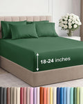 Extra Deep Full Sheet Set - 6 Piece Breathable and Cooling Sheets - Hotel Luxury Bedding for Women, Men, Kids & Teens - Easy & Secure Fit - Soft and Wrinkle Free - Extra Deep Pockets - Emerald Green
