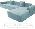 ZNSAYOTX 2026 Soft Velvet Sectional Couch Covers, Luxury Plush Slipcovers with Elastic Bottom for L Shape Sectional Sofa, 2 Pcs Pet Friendly Protector (3 Seat Couch + 3 Seat Chaise, Stone Blue)