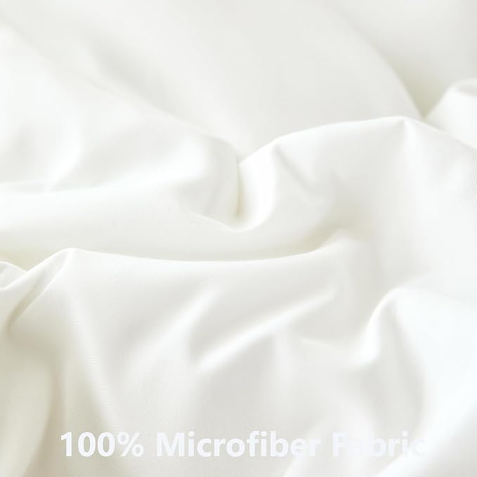 ANGIYUIN White Full Ruffle Comforter Set 5Pcs Double-Layer Ruffled Bed in A Bag with Sheets Lightweight Farmhouse Bedding Sets Solid Fluffy Shabby Chic Bed Sets for Girls Teens Women(White Full)