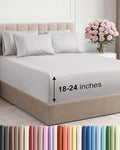 Extra Deep Cal King Sheet Set - 6 Piece Breathable and Cooling Sheets - Hotel Luxury Bedding for Women, Men, Kids & Teens - Easy Secure Fit - Soft and Wrinkle Free - Extra Deep Pockets - French Grey