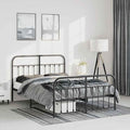 Bed Frame Black Powder-Coated Steel King Size Double Bed Bedroom Furniture for Bedroom
