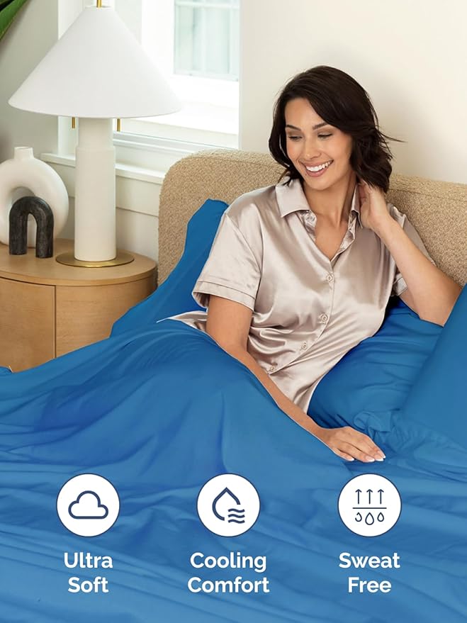 Extra Deep Cal King Sheet Set - 6 Piece Breathable and Cooling Sheets - Hotel Luxury Bedding for Women, Men, Kids & Teens - Easy & Secure Fit - Soft and Wrinkle Free - Extra Deep Pockets - Royal Blue