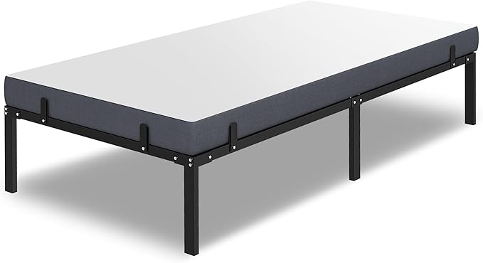 Folding Bed Without Mattress for Adults, 75" x 38" Foldable Bed, Twin Size Metal Bed Frame, Portable Rollaway Bed for Guest Travel, Black