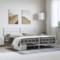 Modern White Metal Bed Frame Queen Size 72 x 84in Heavy Duty Steel Platform with Center Support for Bedroom Guest Room Dorm | Contemporary Low Profile | No Box Spring Needed