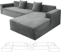 ZNSAYOTX 2026 Soft Velvet Sectional Couch Covers, Luxury Plush Slipcovers with Elastic Bottom for L Shape Sectional Sofa, 2 Pcs Pet Friendly Protector (3 Seat Couch + 2 Seat Chaise, Grey)