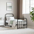 Bed Frame Black Powder-Coated Steel Small Single Bed Frame headboard Bedroom Furniture for Living Room