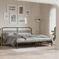Classic Black Steel Double Bed Frame with Underbed Storage, Elegant Traditional Design for Bedroom or Guest Room, Durable and Stable Support for Mattress