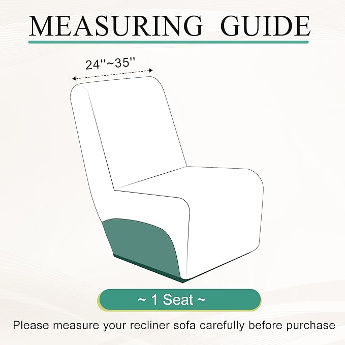 Waterproof Reclining Sectional Couch Covers Washable L Shaped Couch Cover for Sectionals Recliner Sofa Covers Stretch Corner Recliner Slipcovers for Dogs (Additional Seat Cover, Beige)