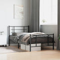 Black Metal Bed Frame with Powder-Coated Steel, Sturdy and Durable for Modern and Traditional Bedrooms, Compact Single Size 39.4 x 78.7 Inches, Easy Assembly