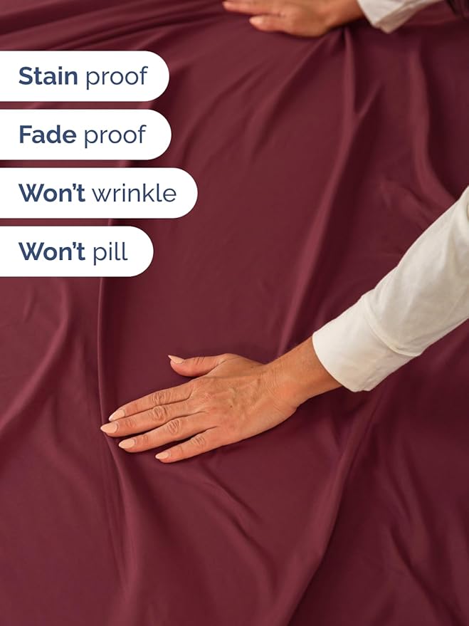 Extra Deep Twin XL Sheet Set - 4 Piece Breathable and Cooling Sheets - Hotel Luxury Bedding for Women, Men, Kids & Teens - Easy Secure Fit - Soft, Wrinkle Free & Comfy - Extra Deep Pockets - Burgundy