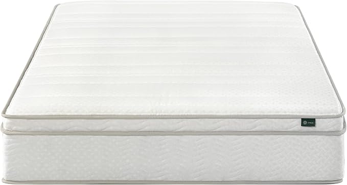 Zinus 12 Inch Foam and Spring Hybrid Mattress [New Version], Queen, Fiberglass Free, Medium Firmness, Durable Support, Certified Safe Foams & Fabric, Mattress in A Box