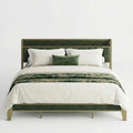 LIKIMIO California King Bed Frame, Storage Headboard with Charging Station, Solid and Stable, Noise Free, No Box Spring Needed, Easy Assembly (Dark Green)