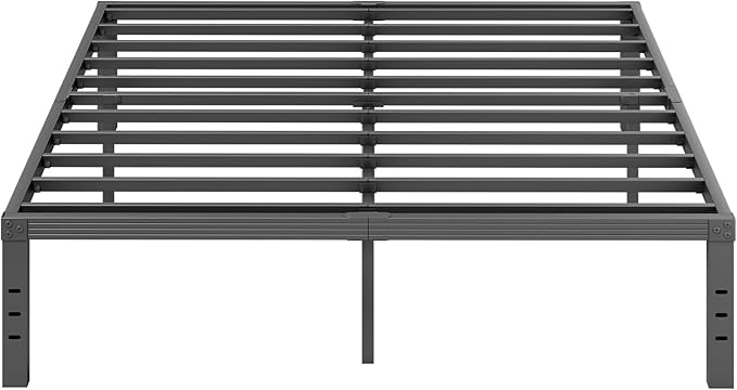 ZIYOO King Size Bed Frame, 16 Inches Platform Bed Frame, 3500lbs Heavy Duty Steel Slat, Non-Slip Design, No Box Spring Needed, Easy Assembly, Quiet Noise Free, Under Bed Storage Space, Black