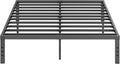 ZIYOO King Size Bed Frame, 16 Inches Platform Bed Frame, 3500lbs Heavy Duty Steel Slat, Non-Slip Design, No Box Spring Needed, Easy Assembly, Quiet Noise Free, Under Bed Storage Space, Black