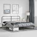 Bed Frame Black Steel Bedroom Furniture Bed Frame for Guest Room 76.0 x 80.0 in Rectangular