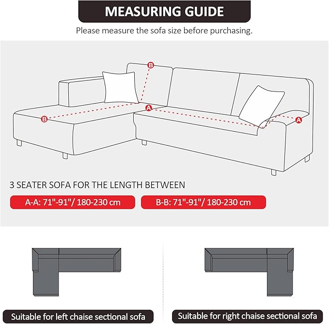 KinCam Sectional Couch Covers L Shape Sofa Covers Super Stretch 2pcs Sofa Slipcovers for 3 + 3 Seaters Sectional Chaise Slipcover with 2pcs Pillow Covers for Pets Kids, Brown