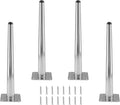 4pcs 12 Inch Furniture Legs, Straight Conical Metal Legs Chrome Mid-Century Style Furniture Feet for Sofa Cabinet Table Chair Cupboard Couch Ottoman Home DIY Projects