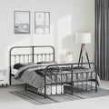 Bed Frame Black Powder-Coated Steel Double Bed Bed Frame headboard Bedroom Furniture for Living Room