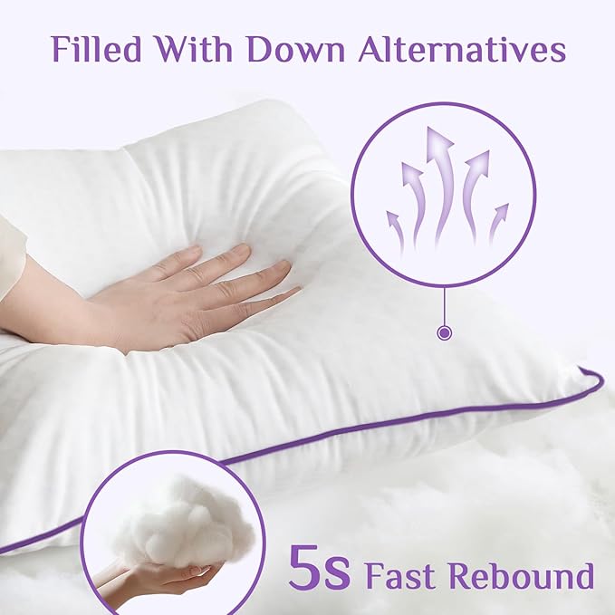 JOLLYVOGUE Euro Size Pillows Set of 2, 26'' x 26'' Cooling Bed Throw Pillows with Super Soft Down Alternative Fill, Luxury Fluffy Hotel Quality for Bed, Couch, and Sofa